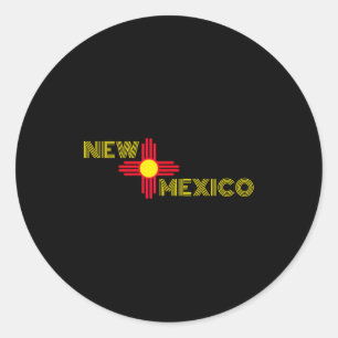New Mexico State Flag Zia Sun Symbol  Classic Round Sticker