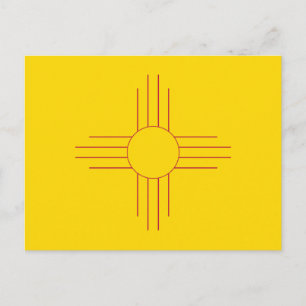 New Mexico State Flag Zia Sun Symbol Postcard