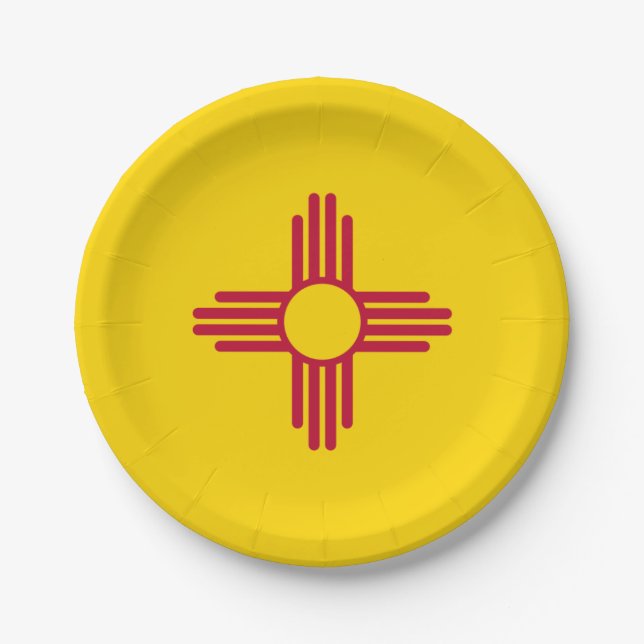 New Mexico State Flag Zia Symbol Party Paper Plate (Front)
