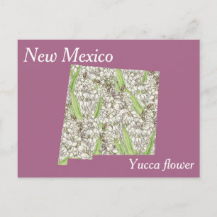 New Mexico State Flower Collage Map Postcard