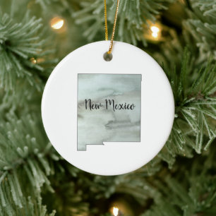 New Mexico State Illustration Ceramic Ornament