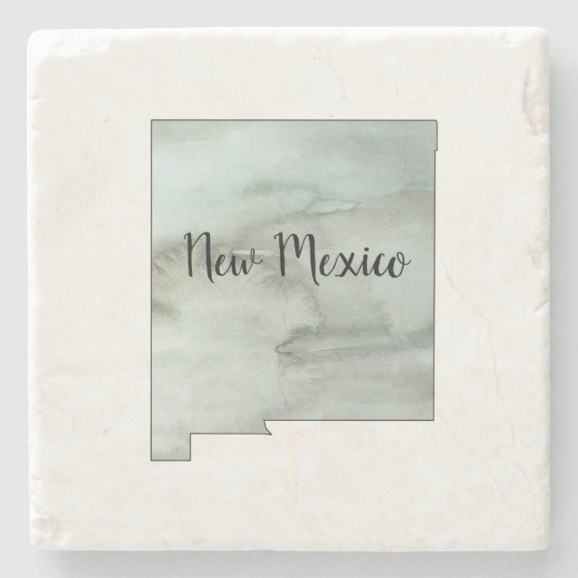 New Mexico State Illustration Ceramic Stone Coaster (Front)
