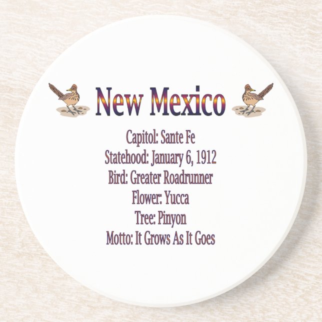 New Mexico State Info Coaster (Front)