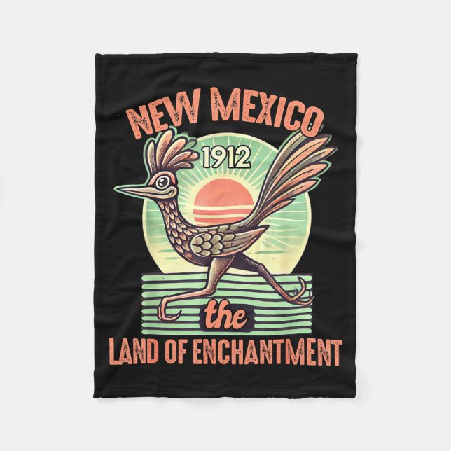 New Mexico State Land Of Enchantment Road Runner S Fleece Blanket (Front)