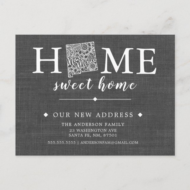 NEW MEXICO State Moving Announcement Post Card (Front)