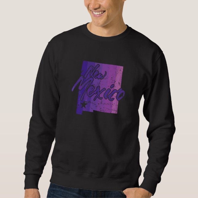 New Mexico State Outline Map Usa Sweatshirt (Front)