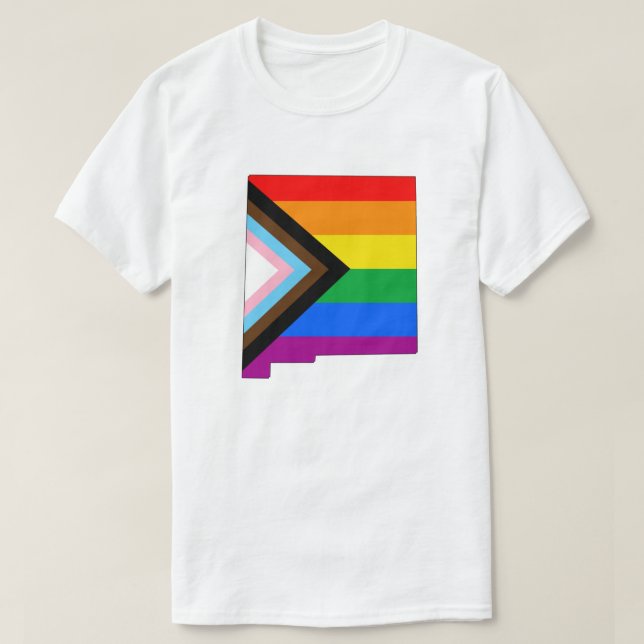 New Mexico State Pride LGBTQ Progress Pride T-Shirt (Design Front)