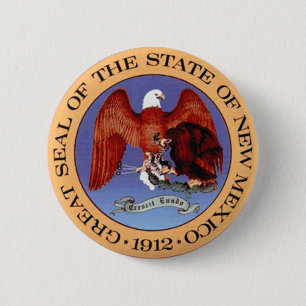 New Mexico State Seal 6 Cm Round Badge