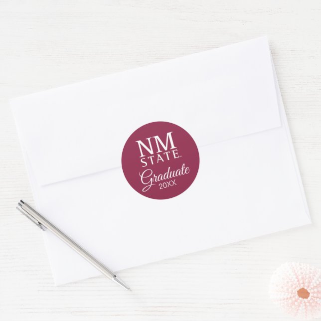 New Mexico State University Graduation Classic Round Sticker (Envelope)