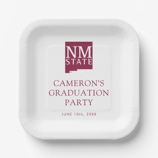 New Mexico State University Graduation Paper Plate (Front)