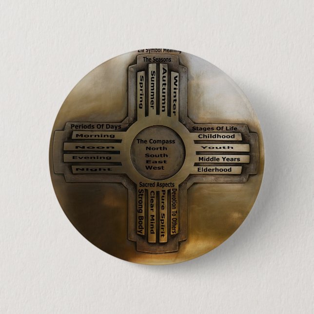 New Mexico State Zia 6 Cm Round Badge (Front)