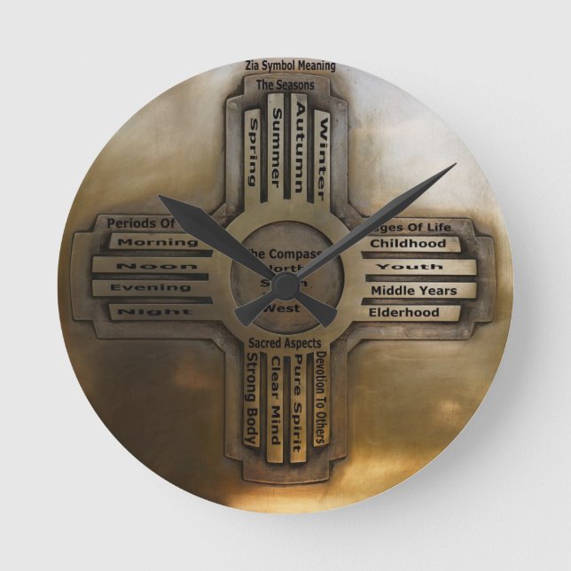 New Mexico State Zia Round Clock (Front)