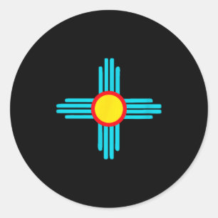 New Mexico State Zia Vintage Retro-modern Design  Classic Round Sticker
