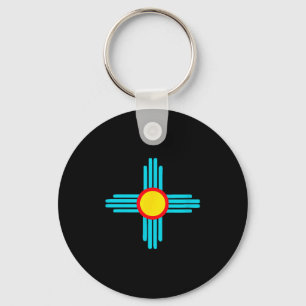 New Mexico State Zia Vintage Retro-modern Design Key Ring