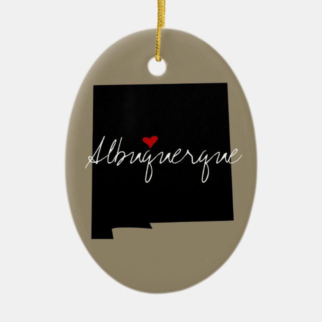 New Mexico Town Ceramic Tree Decoration (Front)