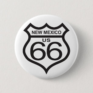 New Mexico US Route 66 6 Cm Round Badge
