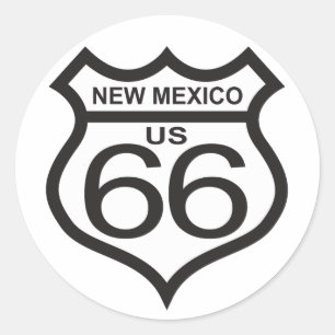New Mexico US Route 66 Classic Round Sticker