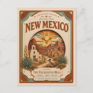 New Mexico Vintage Paper Cut American Arcana Postcard