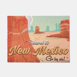 New Mexico vintage travel poster print Doormat