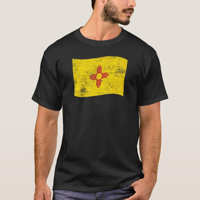 New Mexico Waving State Flag u2013 NM New Mexican T-Shirt (Front)