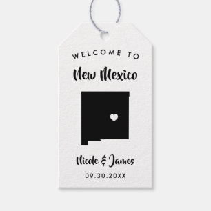New Mexico Wedding Welcome Bag Tags, Map Gift Tags