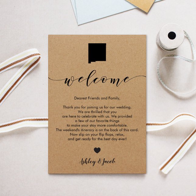 New Mexico Wedding Welcome Letter & Itinerary Card (Creator Uploaded)