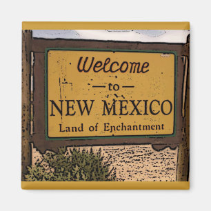 New Mexico welcome sign artsy magnet