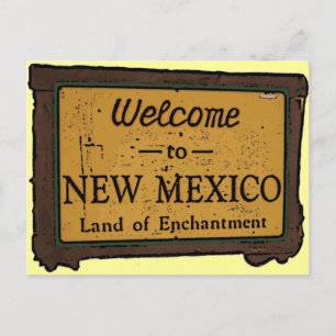 New Mexico welcome sign souvenir postcard