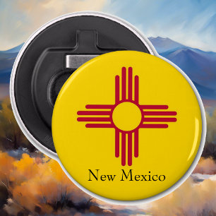 New Mexico Zia Bottle Opener Refrigerator Magnet 