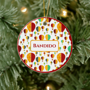 New Mexico Zia Hot Air Balloons Ceramic Ornament