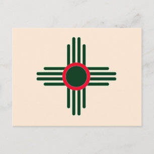 New Mexico Zia Sun Christams Invitation Postcard