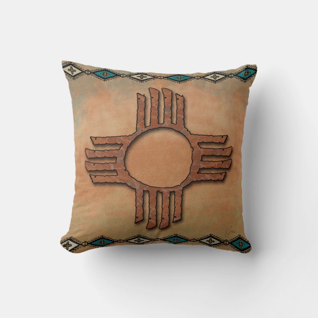 New Mexico Zia (sun) Cushion (Front)