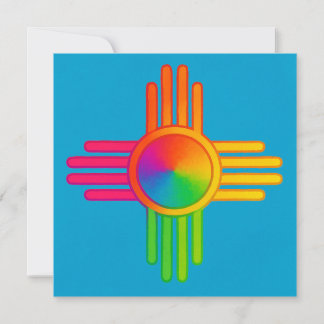 New Mexico Zia Sun Neon Invitation