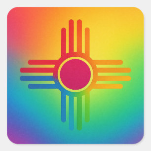New Mexico Zia Sun Square Sticker