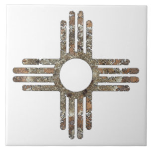 New Mexico Zia Sun Symbol Ceramic Tile