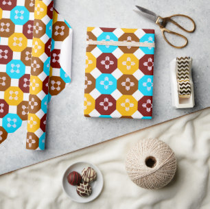 New Mexico Zia Symbol colourful geometric Wrapping Paper