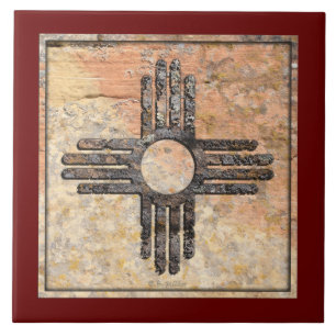 New Mexico's Zia Sun Symbol - Talking Canyons, New Ceramic Tile