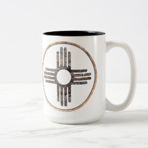 New Mexico's Zia Sun Symbol Two-Tone Coffee Mug