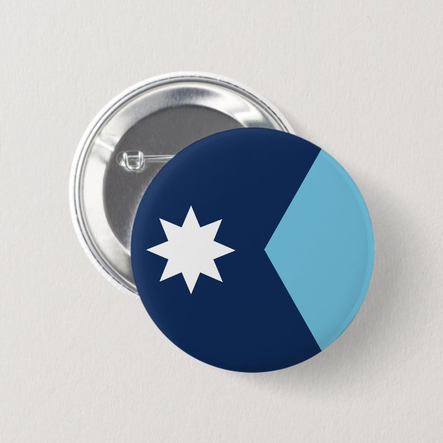 New Minnesota Flag 6 Cm Round Badge (Front & Back)