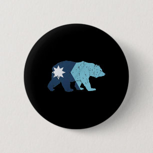New Minnesota State Flag Bear 6 Cm Round Badge