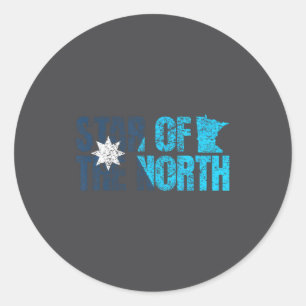 New Minnesota State Flag Mn Star Of The North Map Classic Round Sticker