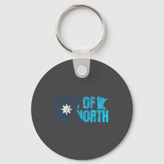 New Minnesota State Flag Mn Star Of The North Map  Key Ring (Front)