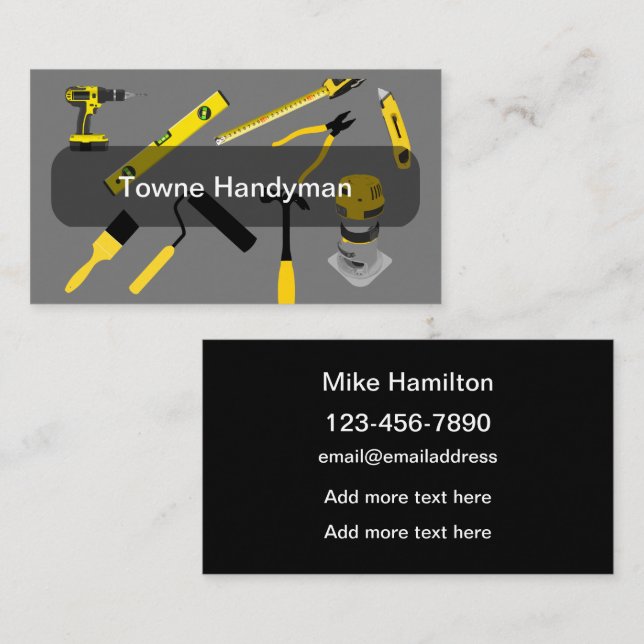 New Modern Handyman Service Business Cards (Front/Back)