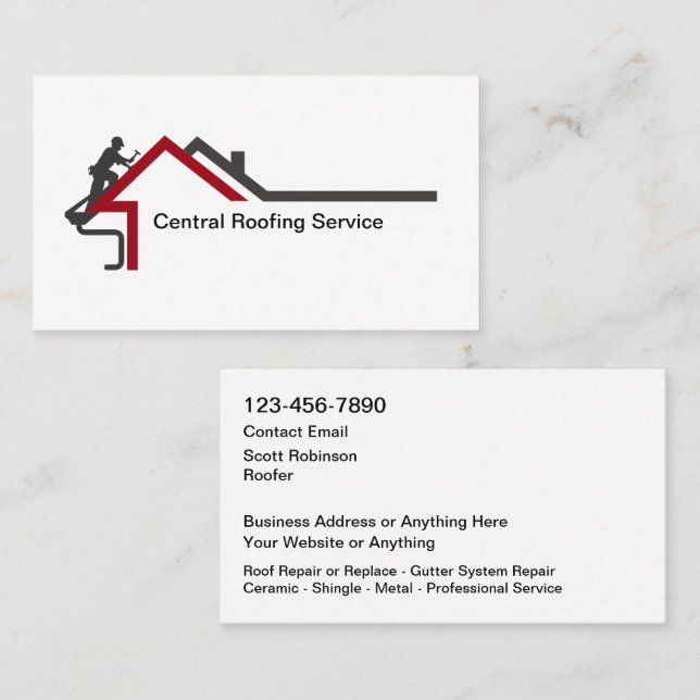 New Modern Roofing Service Business Cards (Front/Back)