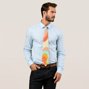 New Modern Wavy Peach Swag Neck Tie