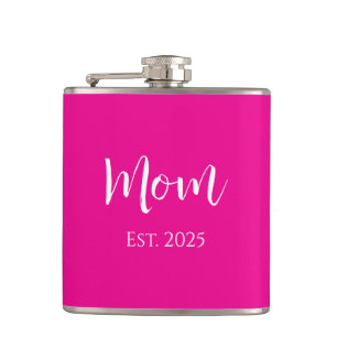 New Mom Hot Pink Elegant Stylish Mother's Day  Hip Flask