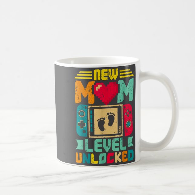 New Mom Level Unlocked Gamer Valentine's  Coffee Mug (Right)