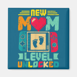 New Mom Level Unlocked Gamer Valentine's  Magnet