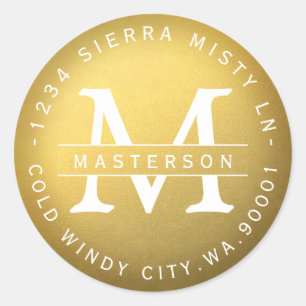 New Monogram Gold Circular Label for Tara