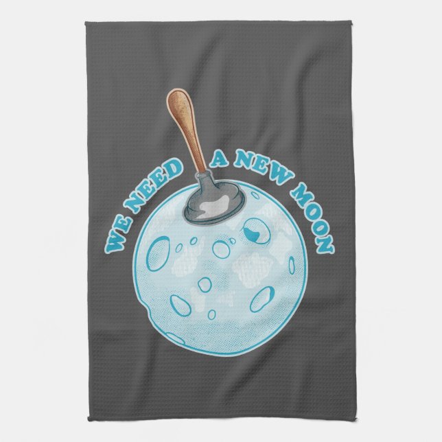 New moon astrology astronomy tea towel (Vertical)